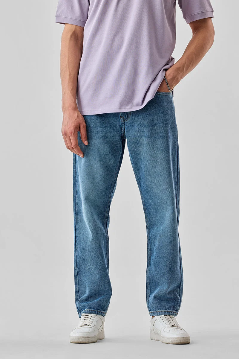 SNITCH Relaxed Fit Washed Jeans
